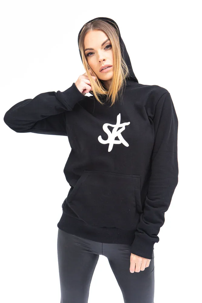 Sofa Killer warm black women hoodie with white SK logo