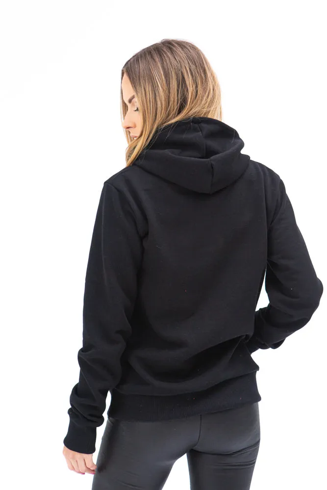 Sofa Killer warm black women hoodie with white SK logo