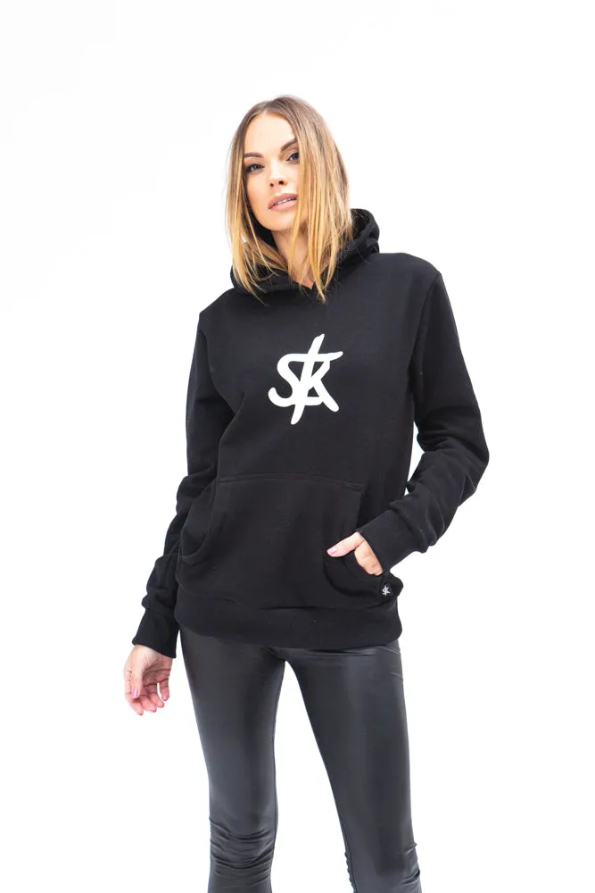 Sofa Killer warm black women hoodie with white SK logo