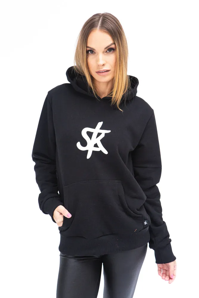 Sofa Killer warm black women hoodie with white SK logo