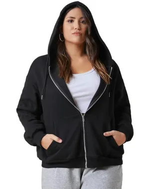 Solid Black Zipper Hoodie