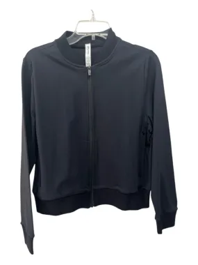 Splits 59 Size M Black Nylon Blend Baseball Collar Zip Front Bomber Jacket