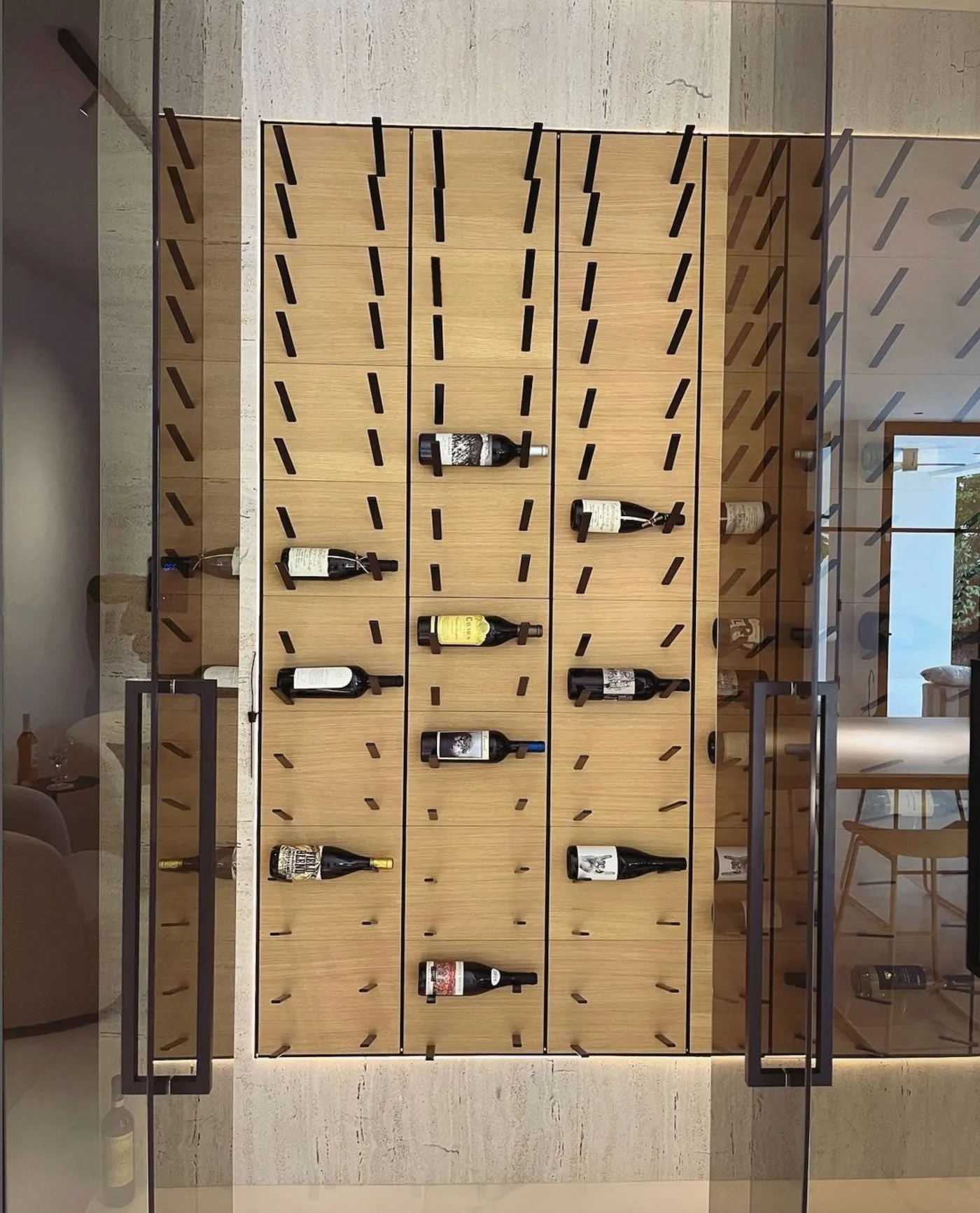 STACT Premier L-type Wine Rack - Oak & Black
