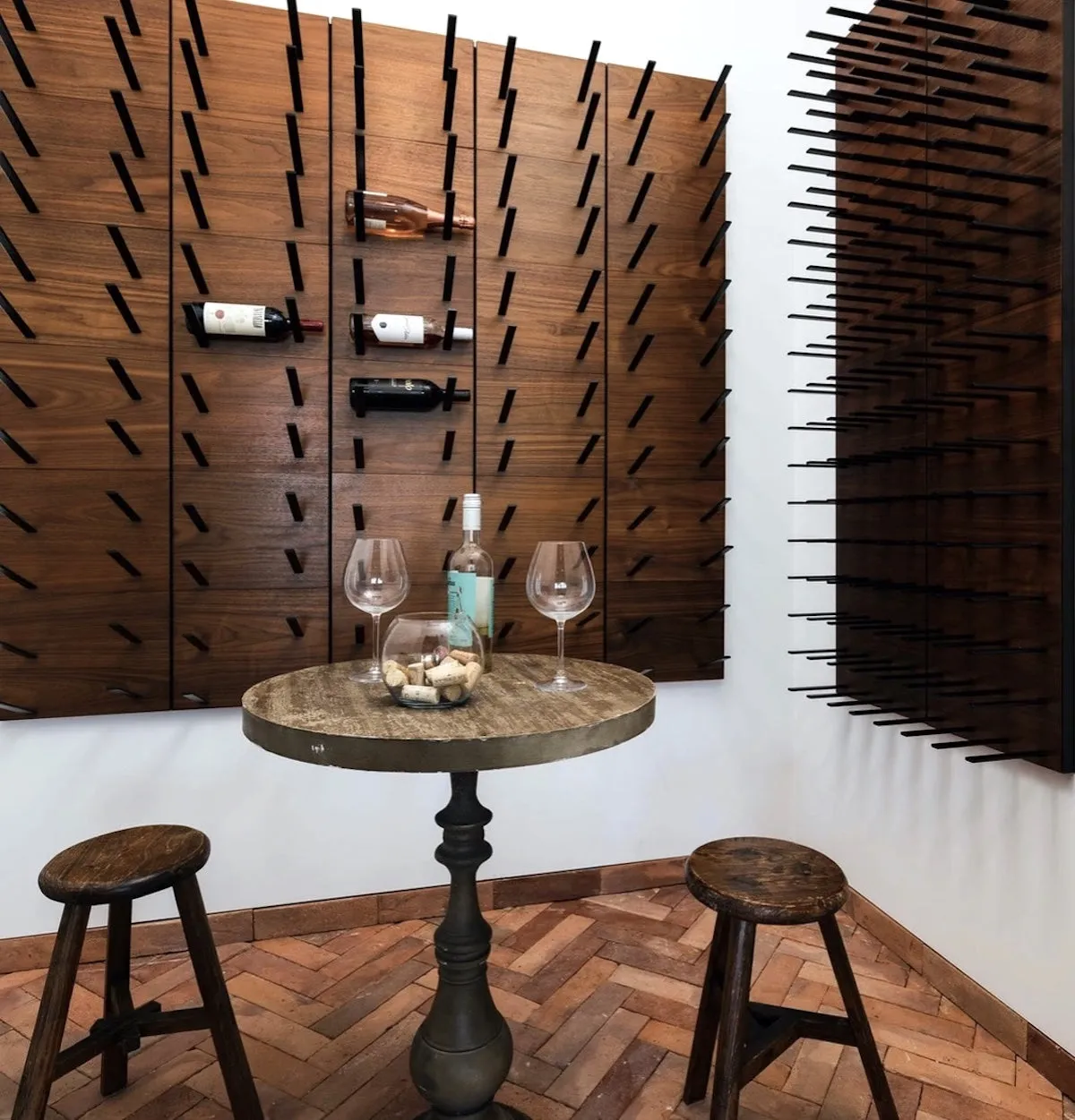 STACT Premier L-type Wine Rack - Walnut & Black