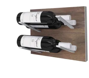 STACT Premier L-type Wine Rack - Walnut & Silver
