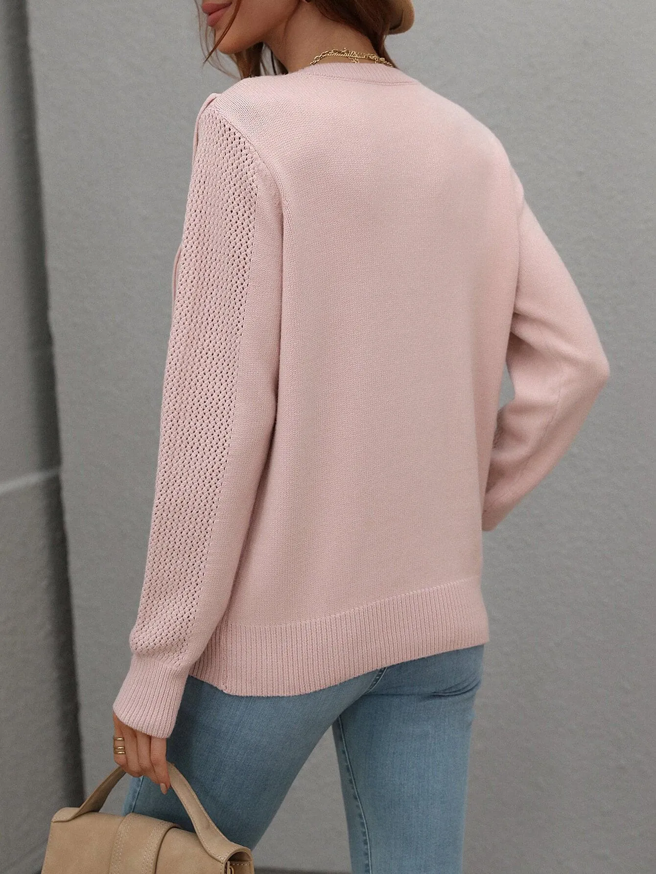 Swaying Long Sleeve Fringe Sweater