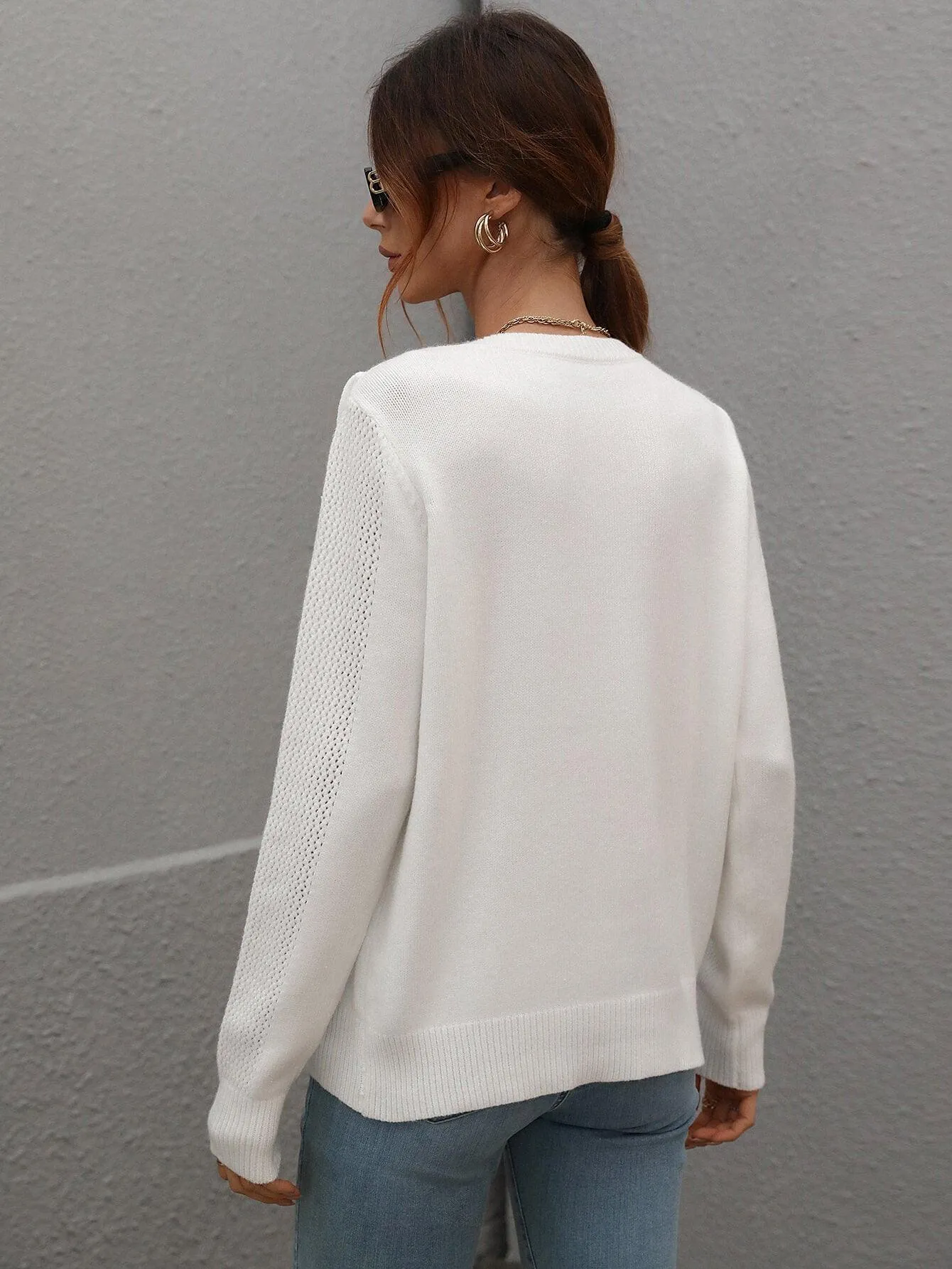 Swaying Long Sleeve Fringe Sweater