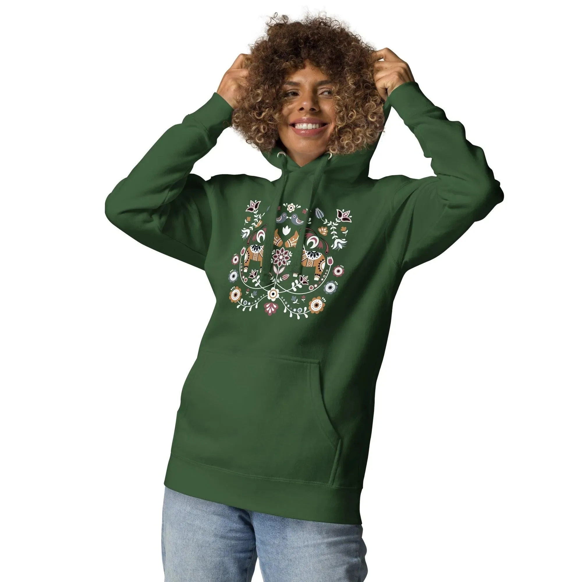 Swedish Dala Horse Hoodie