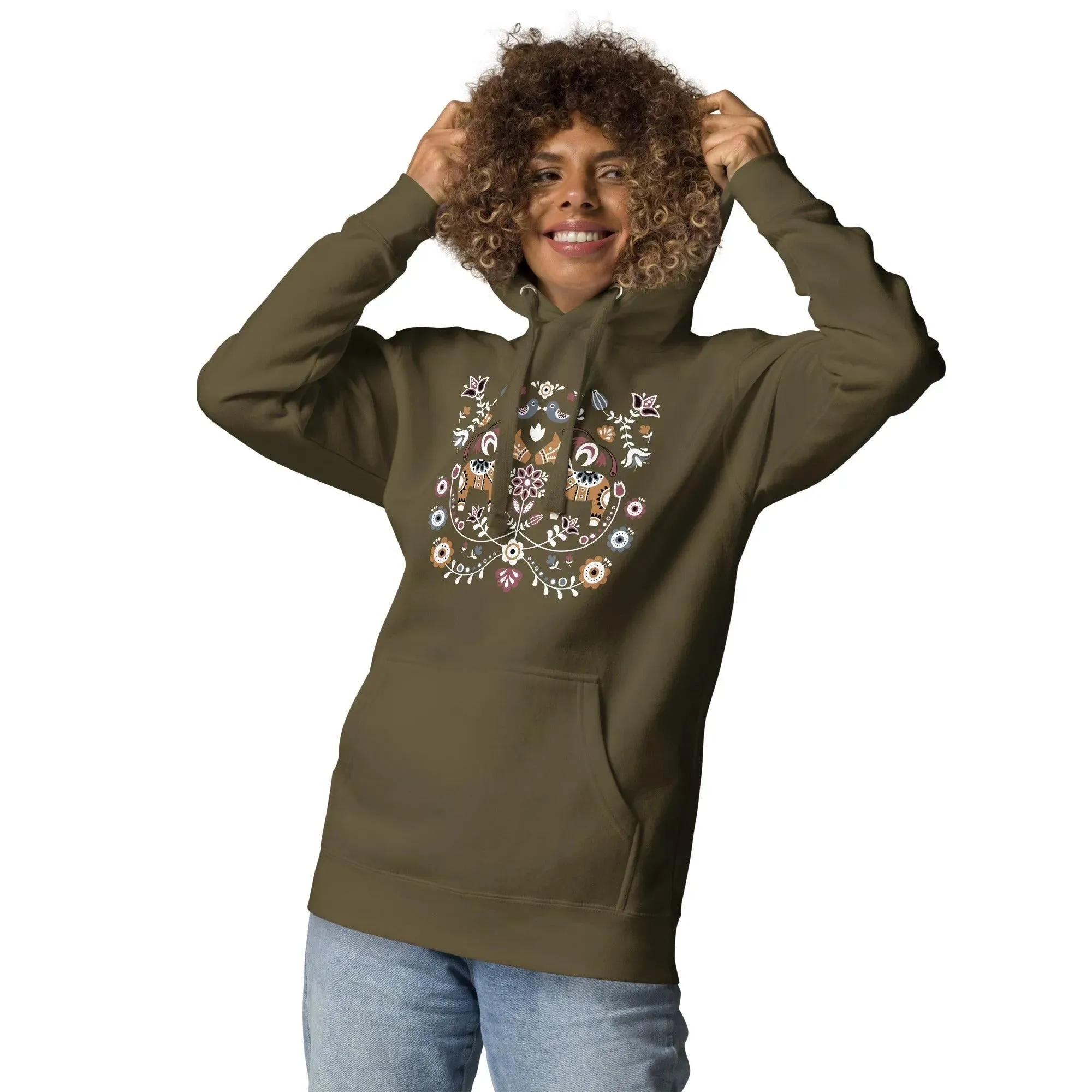 Swedish Dala Horse Hoodie