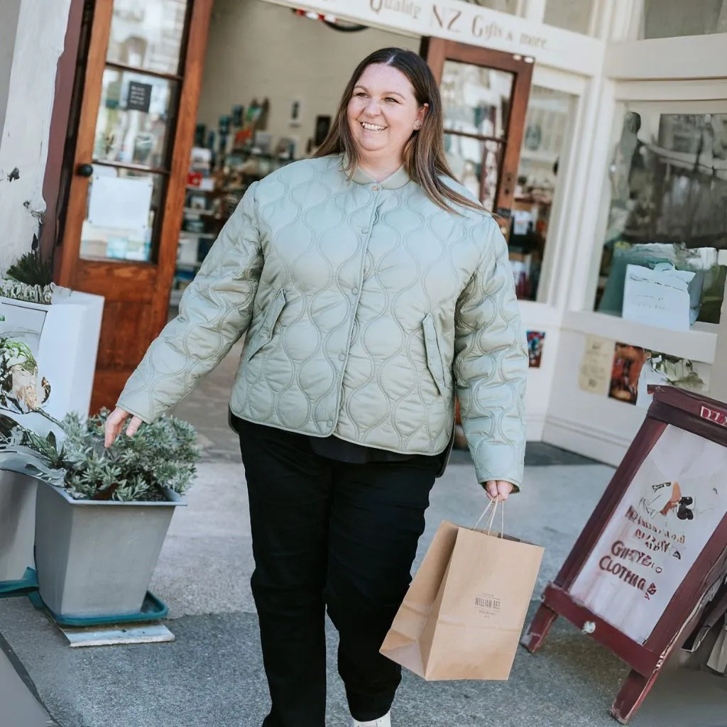 Talei Women's Quilted  Bomber - Green Tea