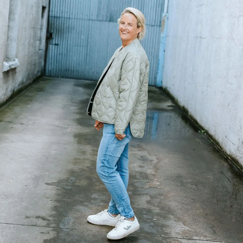 Talei Women's Quilted  Bomber - Green Tea