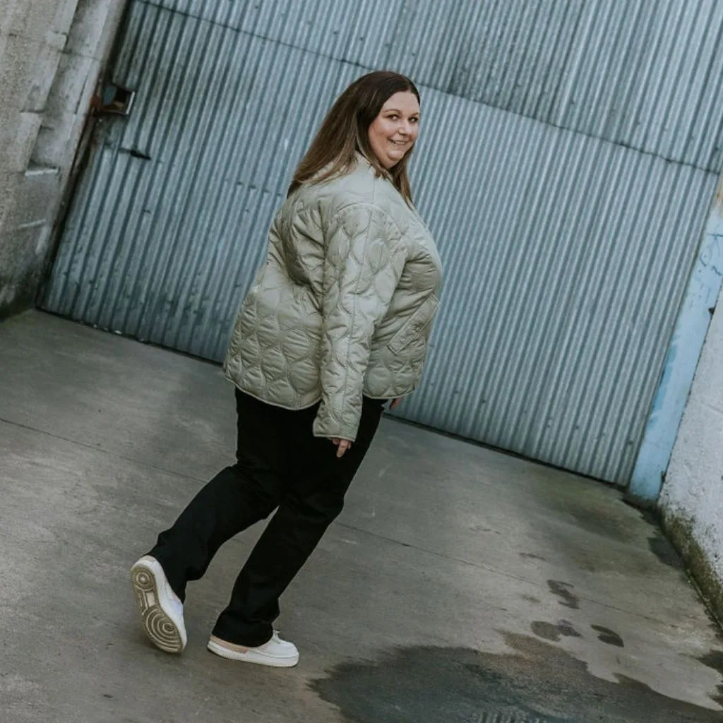 Talei Women's Quilted  Bomber - Green Tea