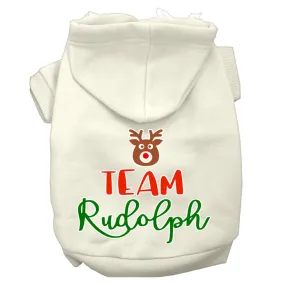 Team Rudolph Screen Print Dog Hoodie Cream L