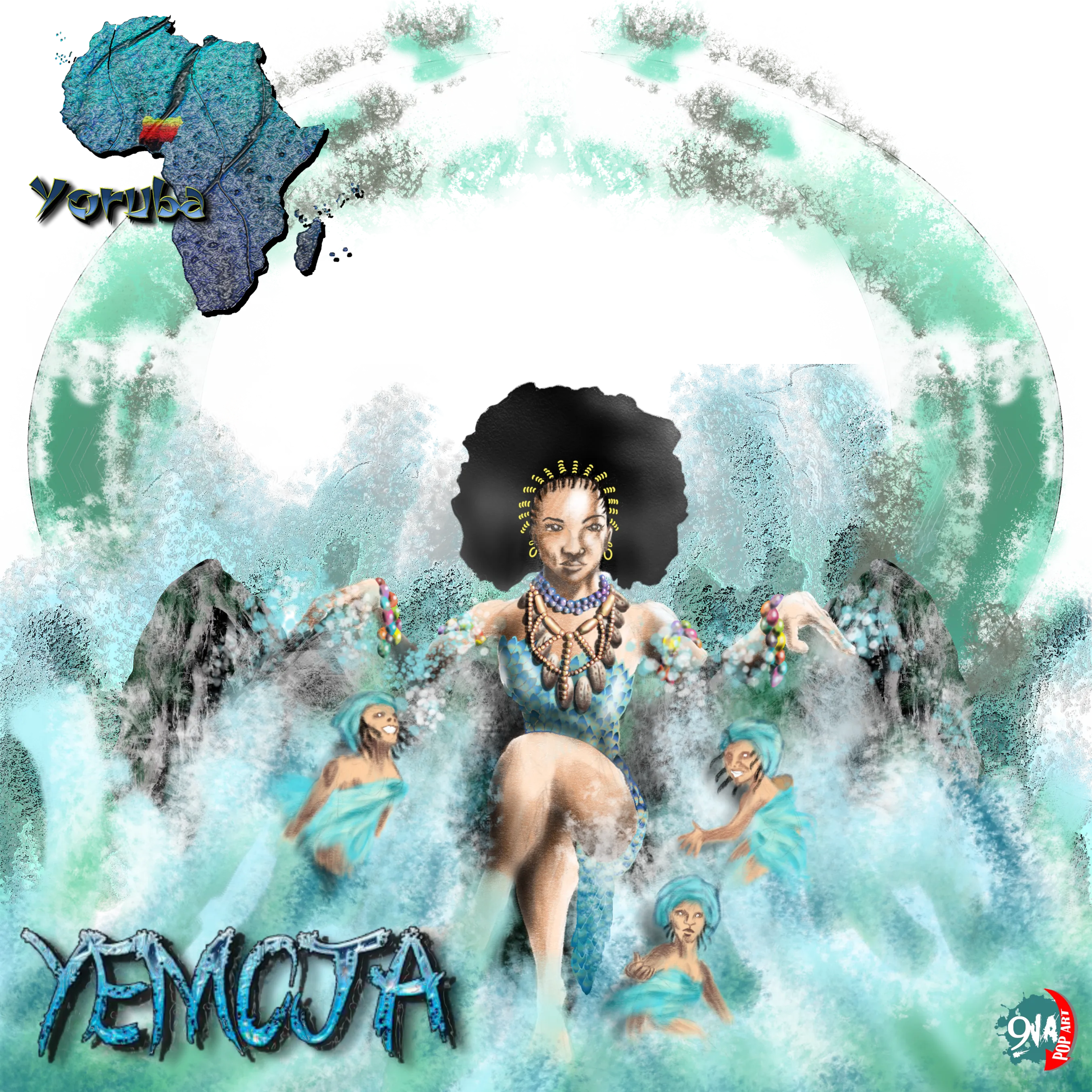 Unisex graphic Hoodie Afrikkan Pantheon (African Gods) Yemoja