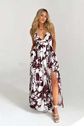 Vacation Feels Dress in Brown