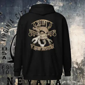 VCMCo. Built Men's Black Skull Heavy Zip Hoodie