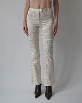 Vintage Le Château Satin Cream Pants