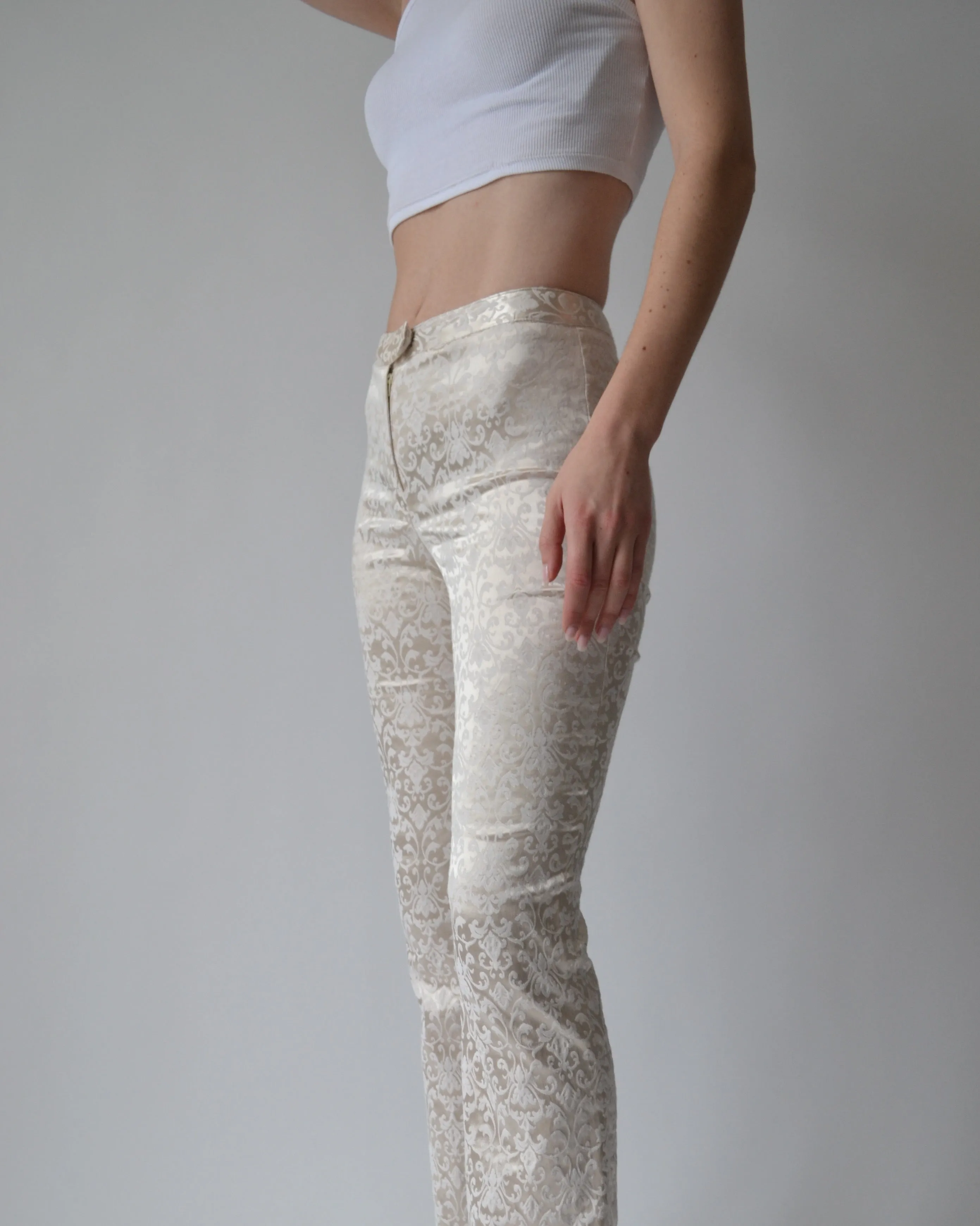 Vintage Le Château Satin Cream Pants