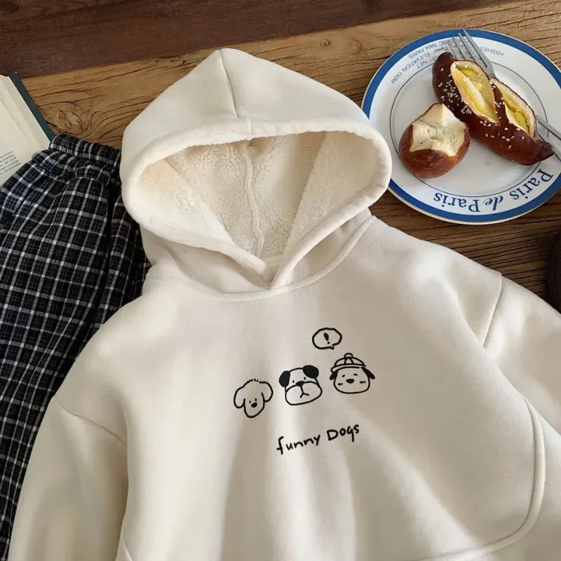 Warm Cartoon Fleece Hoodie