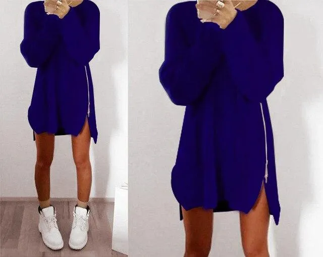 Women's sweater dress with zipper soose sweater dress for fall/winter