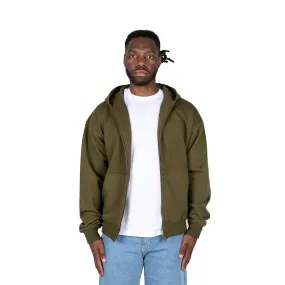 ZIP UP HOODIE - OLIVE GREEN